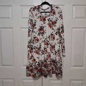 J for Justify Floral Long Sleeve Dress - White and Red